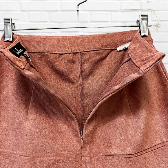 LULUS Shenandoah Mauve Suede Mini Skirt High-Rise Preppy A-Line Short Bottom XS - Picture 6 of 9
